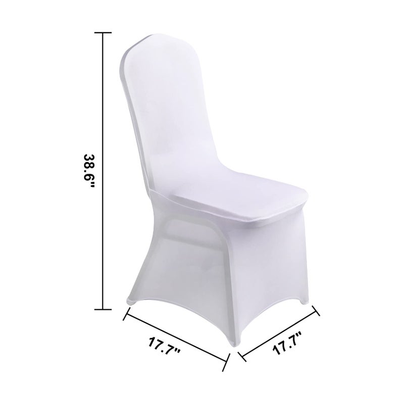 LZY 10pcs Spandex Chair Cover Stretch Slipcovers for Wedding Party, Dining Banquet Chair Decoration Covers (White, 10) - Image 2